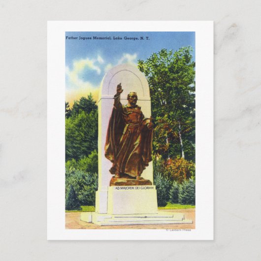Vader Jogues Memorial Uitzicht Briefkaart (Voorkant)