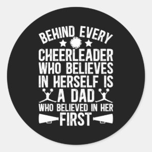Vader juichen die cheerleading vader cheerle geloo ronde sticker