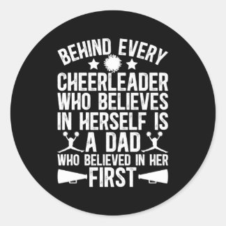 Vader juichen die cheerleading vader cheerle geloo ronde sticker