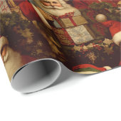 Vader Kerst Elegantie Wrapping Papier (Rol Hoek)