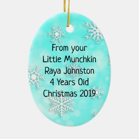 Vader, kerstcadeautje voor pap kerstmis keramisch ornament (Achterkant)