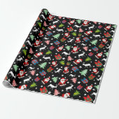 Vader Kerstmis en rendieren Patterned Cadeaupapier (Uitgerold)
