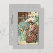 Vader Kerstmis in Winterbos met Engel Briefkaart (Voorkant / Achterkant)