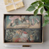 Vader Kerstmis met Dansende Kinderen & Mistletoe Tissuepapier (Geschenk)