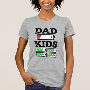 Vader Kinderen Batterij Grappig Vintage Vector T-s T-shirt