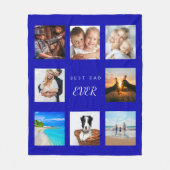 Vader koningsblauw fotocollage fleece deken (Voorkant)