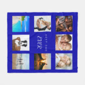 Vader koningsblauw fotocollage fleece deken (Voorkant (Horizontaal))