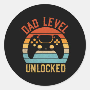 Vader Level Ontgrendeld - Game Liefhebber Gamer Bi Ronde Sticker