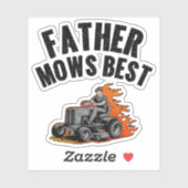 Vader maait beste grappige vader vuur vlam grasmaa sticker (Vel)