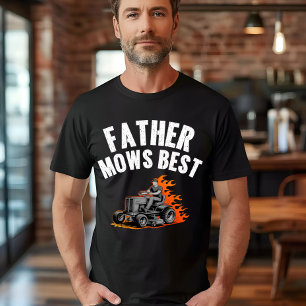Vader maait beste grappige vader vuur vlam grasmaa t-shirt