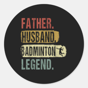 Vader Man Badminton Legend Badminton Dad Fath Ronde Sticker