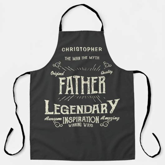 Vader Man Myth Legend Retro Schort (Voorkant)