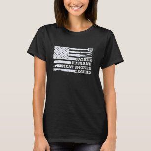 Vader Man Vlees Roker Legende Amerikaanse vlag BBQ T-shirt