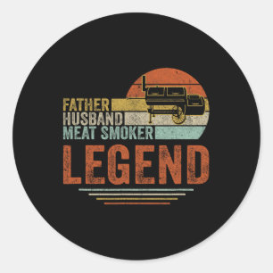 Vader man vlees roker legende grillen vader vlees ronde sticker