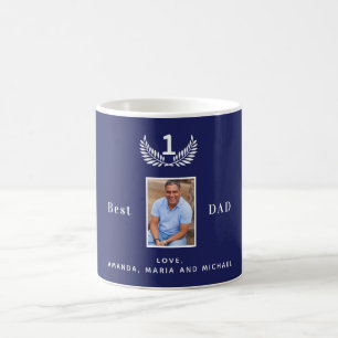 Vader marine blauw wit foto namen koffiemok