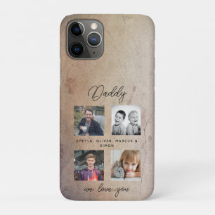 Vader met Kinder familie Daddy 4 Fotocollage iPhone 11 Pro Hoesje