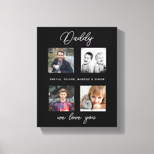 Vader met Kinder Familie Daddy Fotocollage Canvas Afdruk