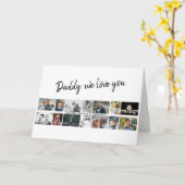 Vader met Kinder Familie Papa 14 Fotocollage Kaart (Gele Bloem)