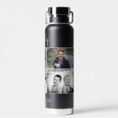 Vader met Kinderen en familie Papa 6 Foto Collage Waterfles (Achterkant)