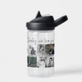 Vader met Kinderen en familie Papa 6 Foto Collage Waterfles (Links)