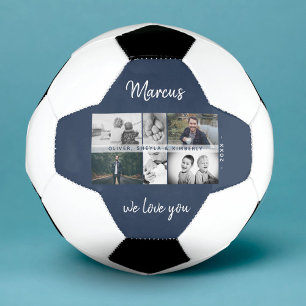 Vader met Kinderen en familie Papa Foto Collage Voetbal