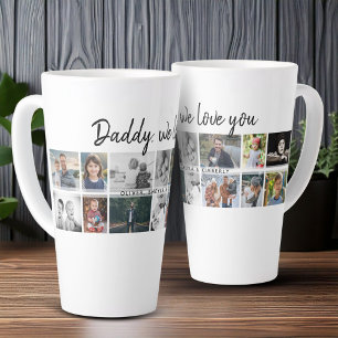 Vader met kinderen familie papa 14 foto collage latte mok