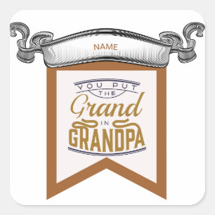 VADER, OPA STIJL VIERKANTE STICKER