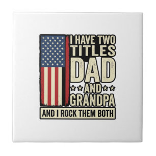 Vader Opa Vintage Patriottisch Familie T-shirt Ont Tegeltje