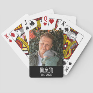 Vader Oprichting Jaar Foto Vader Aandenken Pokerkaarten
