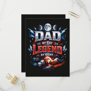 Vader overdag Legende 's nachts - Epische Gamer Va Uitnodiging Briefkaart