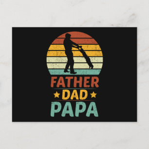 Vader, papa en papa zonsondergang briefkaart