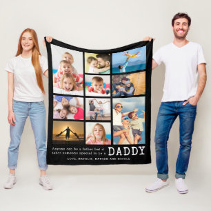 Vader Persoonlijke pappa Citaat 10 Foto Collage Fleece Deken