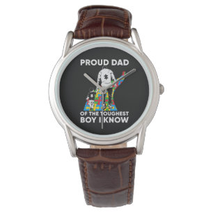 Vader puzzel Autisme bewustzijnscadeau voor verjaa Horloge