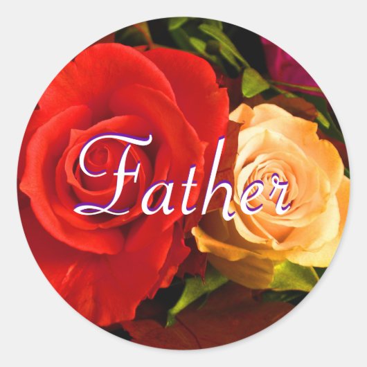 Vader Red Yellow Rose Sticker (Voorkant)
