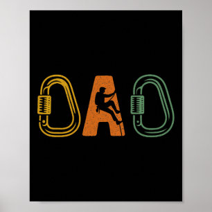 Vader Rotsklim Kleding - Bergbeklimming Gereedscha Poster