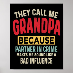 Vader & #; s Day Opa Partner in Misdaad Grappig Ve Poster