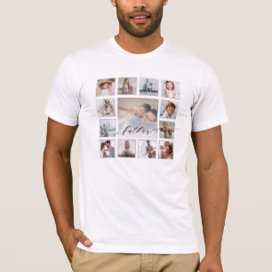 Vader Script Family Memory Photo Grid Collage T-shirt