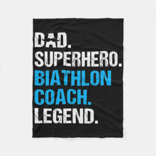 Vader Superheld Biathlon Coach Grappig Biathlon Co Fleece Deken