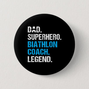 Vader Superheld Biathlon Coach Grappig Biathlon Co Ronde Button 5,7 Cm