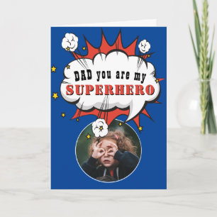 Vader Superheld Cartoon Spreekballon Vaderdag Kaart