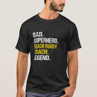 Vader Superheld Strand Rugby Coach Grappige Humor T-shirt