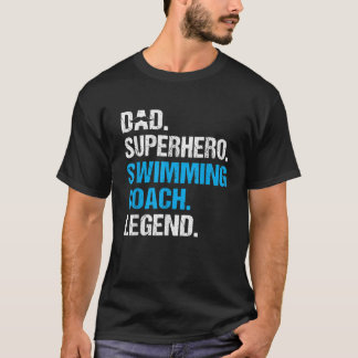 Vader Superheld Zwemcoach Grappig Zwemcoach T-shirt