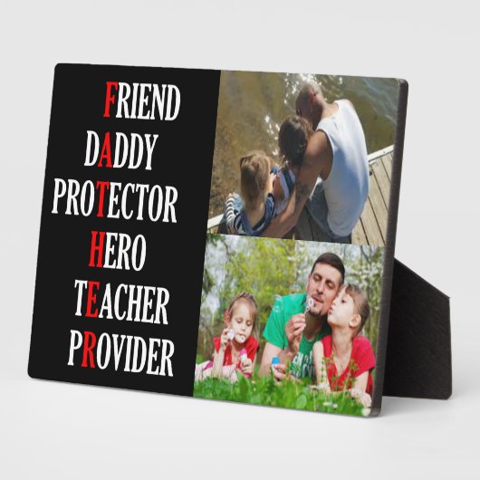Vader Tabletop Plaque met Easel Fotoplaat (Zijkant)