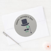 Vader Top Hoed Bow Stropdas Monocle Ronde Sticker (Envelop)