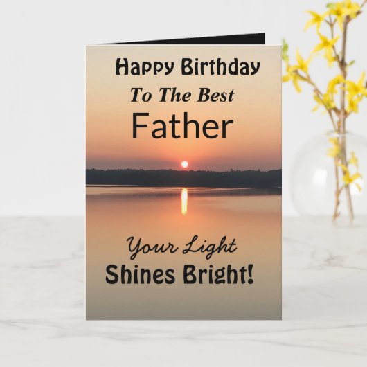 Vader Uw licht schijnt helder Gelukkige Verjaardag Kaart (Gele Bloem)