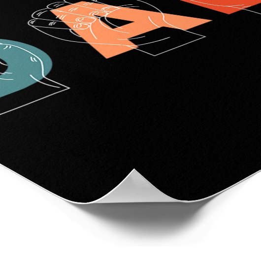 Vader Vaderdag Doof-stom Gebarentaal Poster (Hoek)