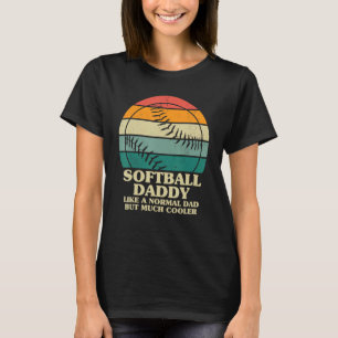 Vader Vaderdag Softbal Vader Retro Zonsondergang V T-shirt