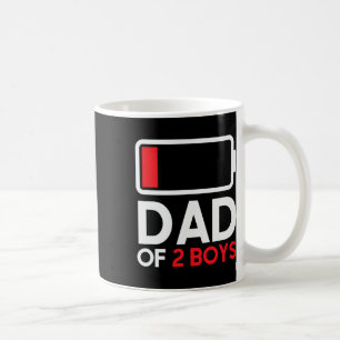 Vader van 2 Jongens Low Ttery Funny Fathers Day vo Koffiemok