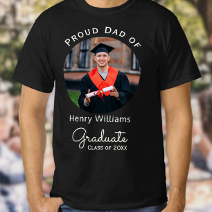 Vader van afgestudeerde moderne afstudeerdag foto t-shirt