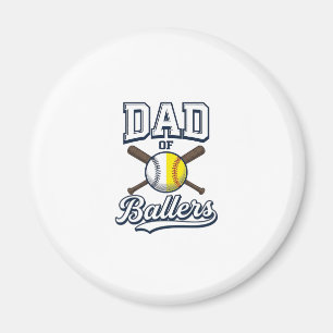Vader van Ballers Baseball Softbal Vintage Design_ Magneet